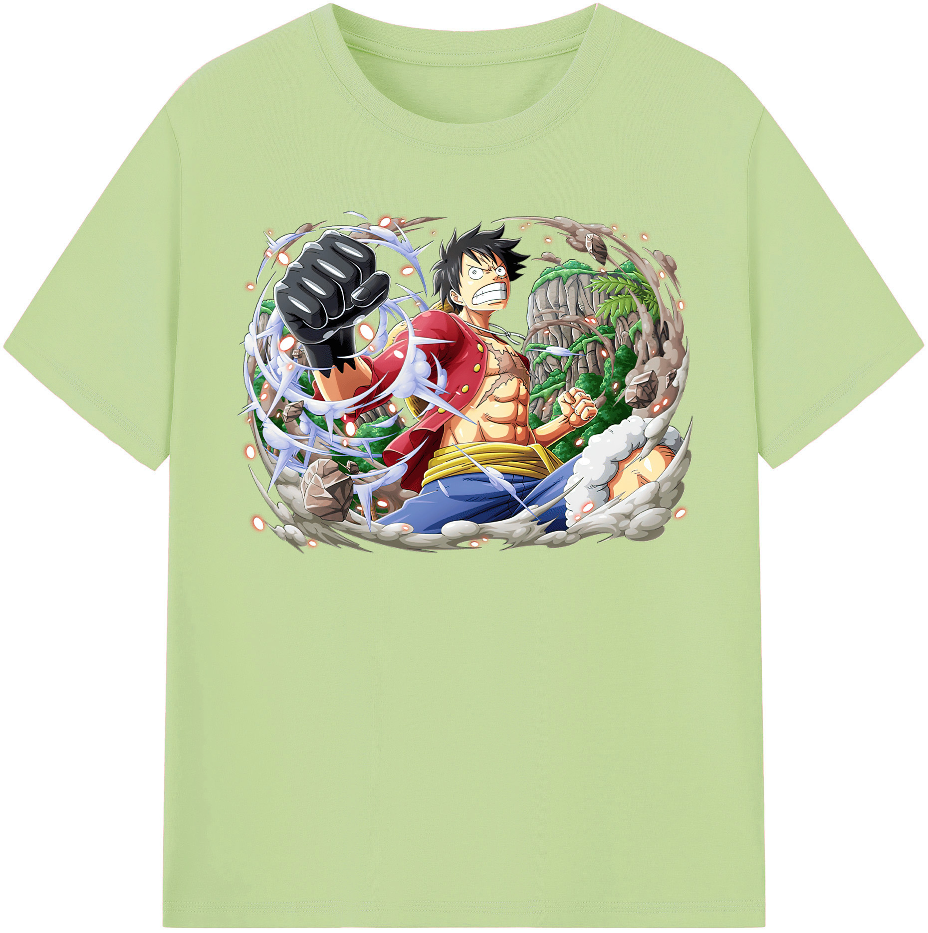 ワンピース モンキー・D・ルフィ ONE PIECE Monkey D. Luffy 綿100％半袖Tシャツ（フロントプリント）